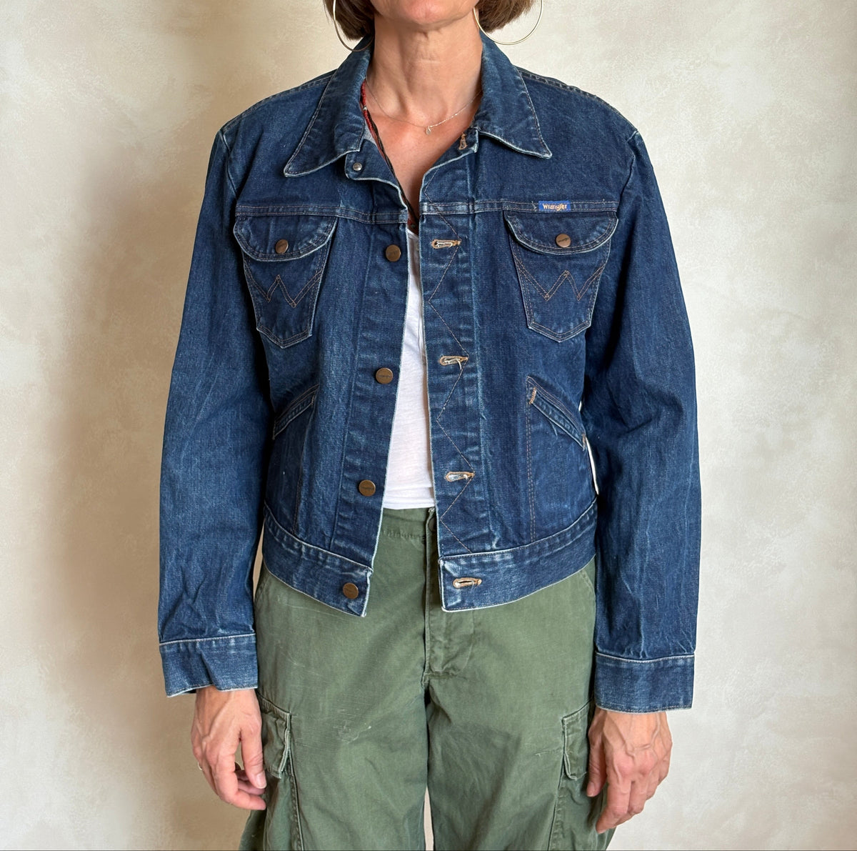 Size 38US . Vintage 90s Wrangler Denim Jacket – 4 Pockets – Made in Malta-AJ357 Studio