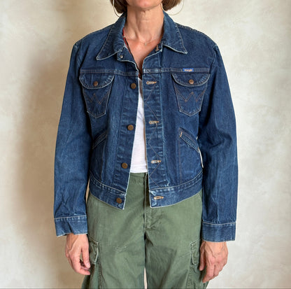 Size 38US . Vintage 90s Wrangler Denim Jacket – 4 Pockets – Made in Malta-AJ357 Studio
