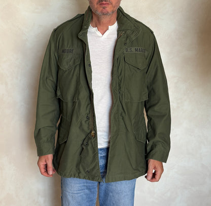 Authentic US Army M-65 Field Jacket by Alpha Industries – Vintage Military Combat Coat – Made in USA | Size Medium Regular | AJ357 Studio