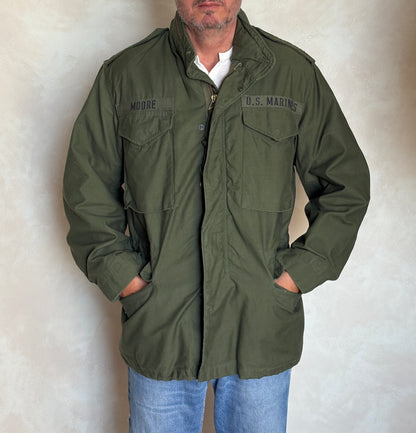 Authentic US Army M-65 Field Jacket by Alpha Industries – Vintage Military Combat Coat – Made in USA | Size Medium Regular | AJ357 Studio