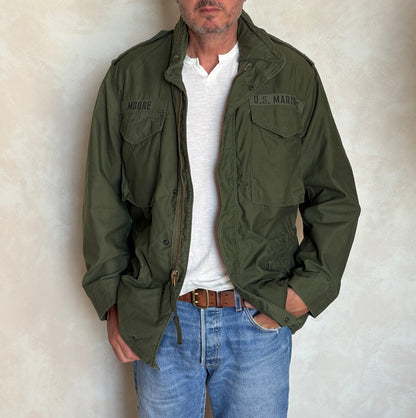 Authentic US Army M-65 Field Jacket by Alpha Industries – Vintage Military Combat Coat – Made in USA | Size Medium Regular | AJ357 Studio