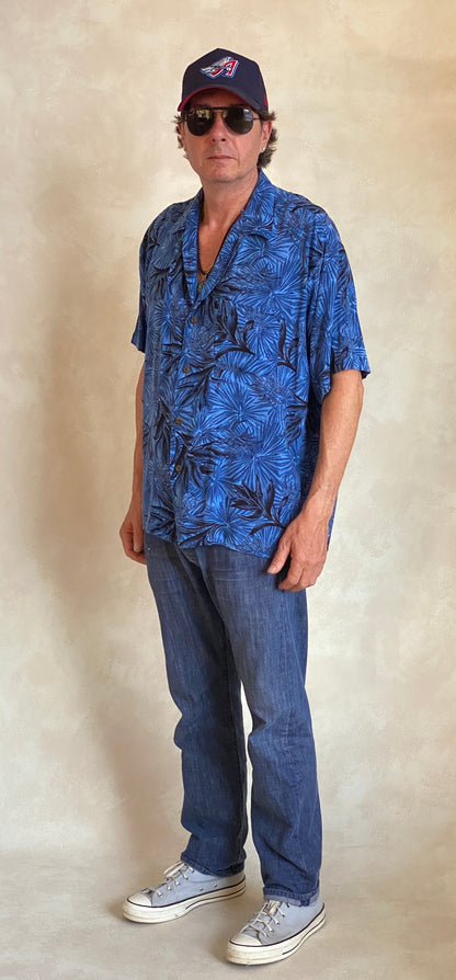Size Large. Vintage 90s Rayon Hawaiian shirt by Pineapple Connection-AJ357 Studio
