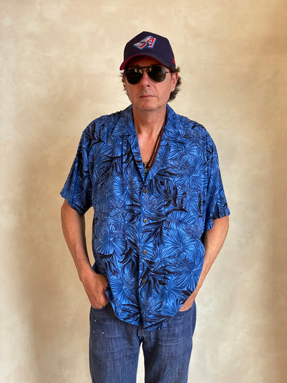 Size Large. Vintage 90s Rayon Hawaiian shirt by Pineapple Connection-AJ357 Studio