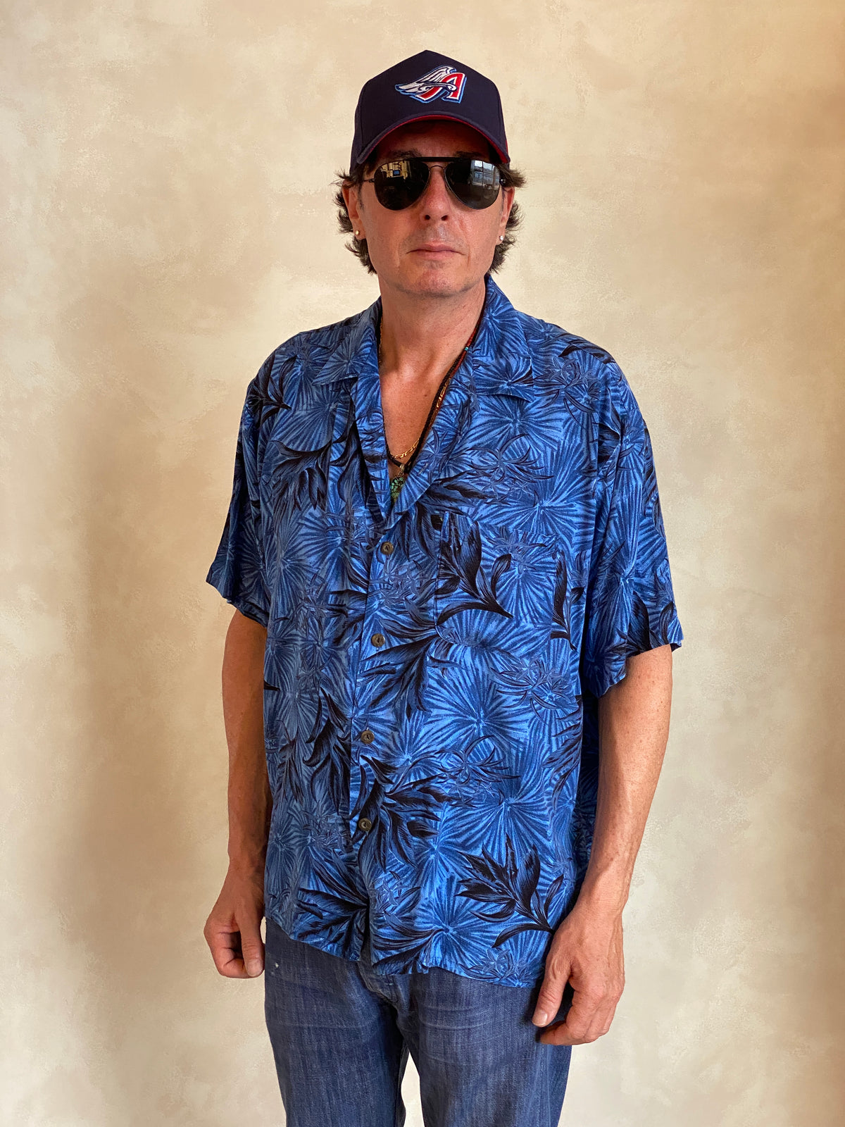 Size Large. Vintage 90s Rayon Hawaiian shirt by Pineapple Connection-AJ357 Studio