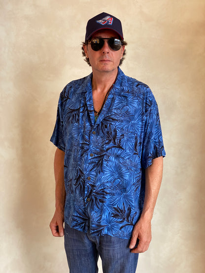 Size Large. Vintage 90s Rayon Hawaiian shirt by Pineapple Connection-AJ357 Studio