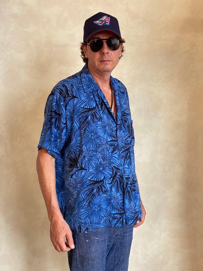 Size Large. Vintage 90s Rayon Hawaiian shirt by Pineapple Connection-AJ357 Studio