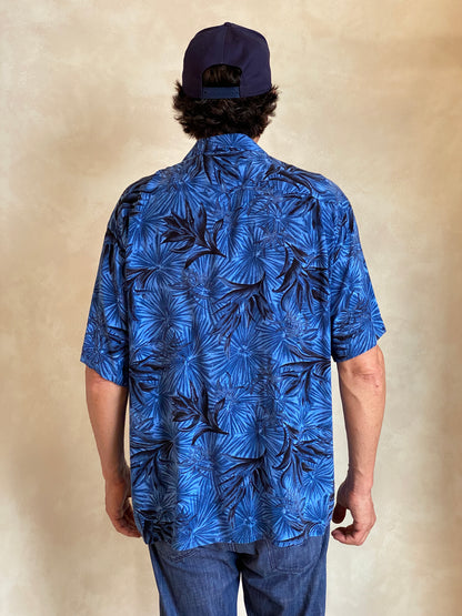 Size Large. Vintage 90s Rayon Hawaiian shirt by Pineapple Connection-AJ357 Studio