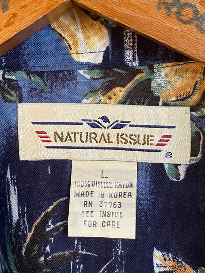 Size Large. Vintage 90s Rayon Hawaiian shirt by Natural Issue-AJ357 Studio