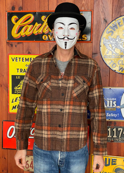 Size Small. 80s heavy plaid shirt-AJ357 Studio