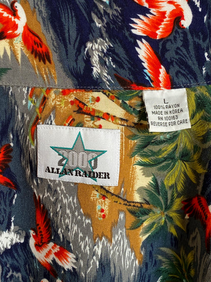 Size L. Vintage 90s polyester thin Hawaiian shirt-AJ357 Studio