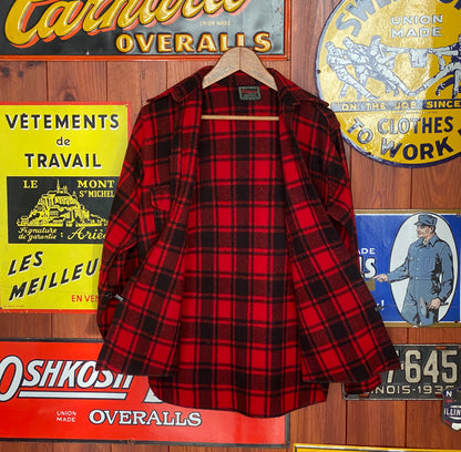 Size Small, 50s Chippewa wool shirt made in USA buffalo plaid-AJ357 Studio