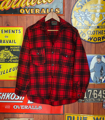 Size Small, 50s Chippewa wool shirt made in USA buffalo plaid-AJ357 Studio