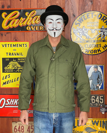 US Navy A-2 Deck Jacket — 1979 Issue, Authentic Military Outerwear- Size Small.-AJ357 Studio