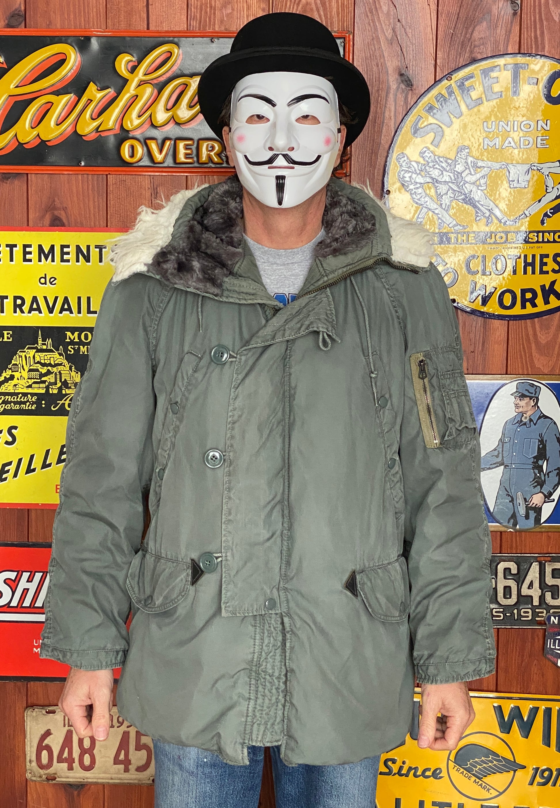 vintage 1980 usaf n3b snorkel parka extreme cold weather jacket size small aj357 studio