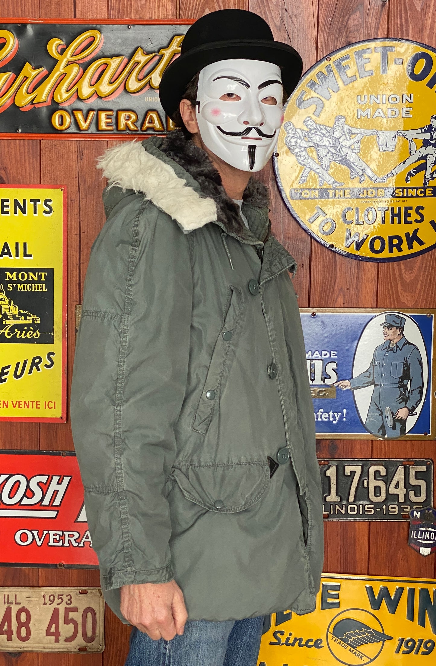 vintage 1980 usaf n3b snorkel parka extreme cold weather jacket size small aj357 studio