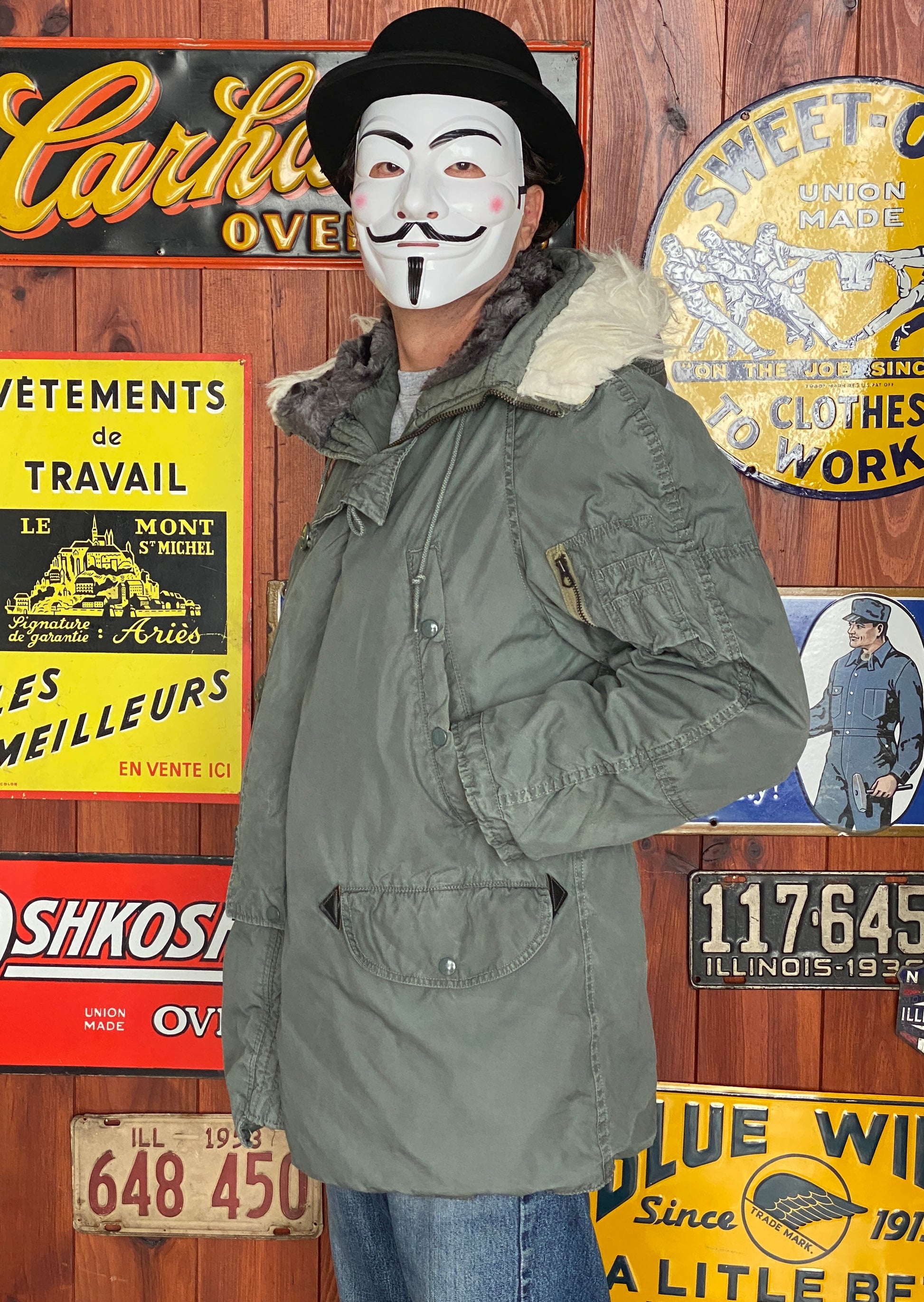 vintage 1980 usaf n3b snorkel parka extreme cold weather jacket size small aj357 studio