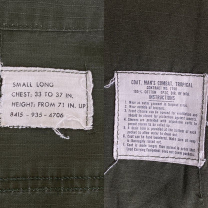 Authentic 60s US Army Vintage Vietnam Jungle Jacket | Size Small Long | Timeless Military Style-AJ357 Studio
