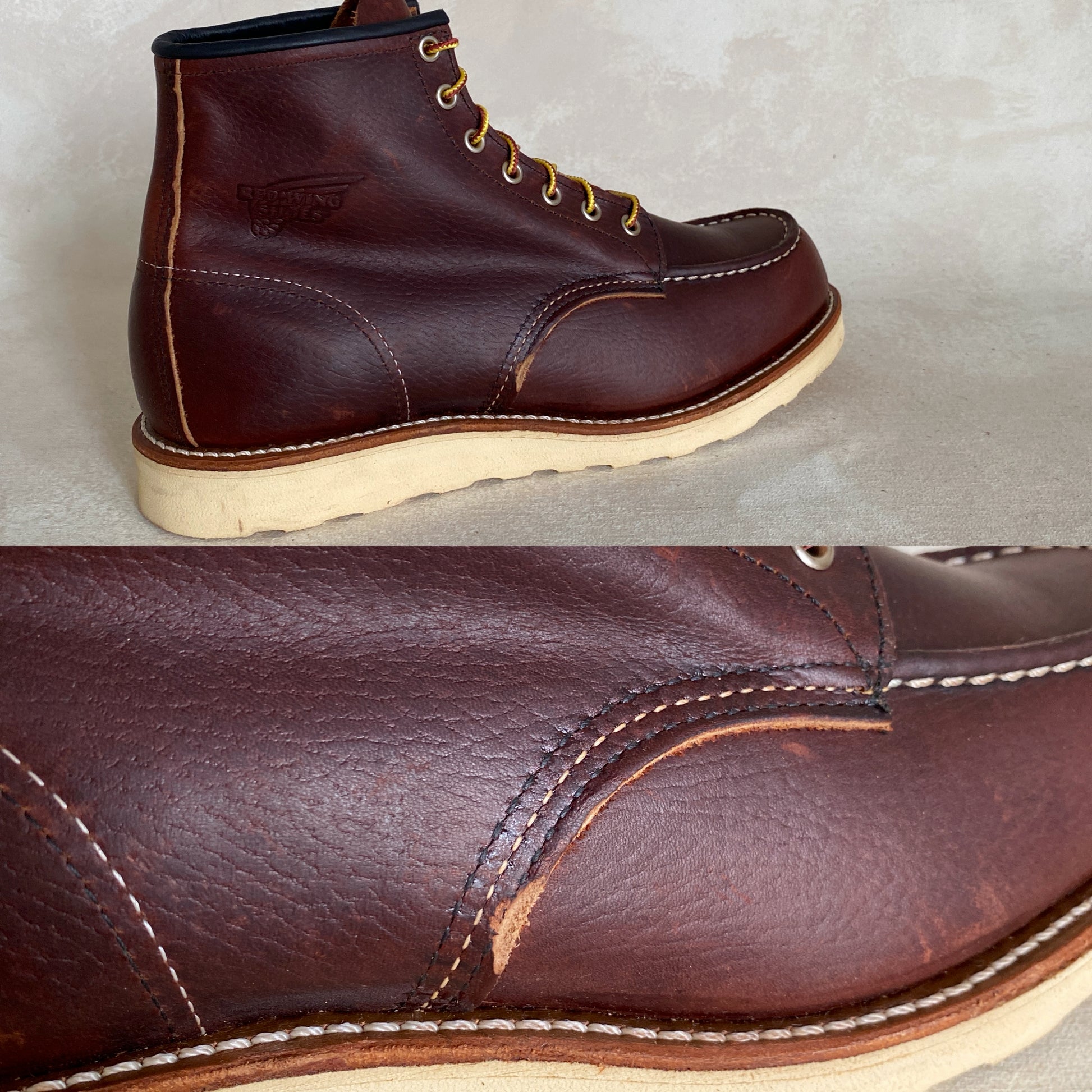 Size 9.5D RW 8138 Moc Toe Boots Made in USA (Seconds) - USA Vintage Bcn