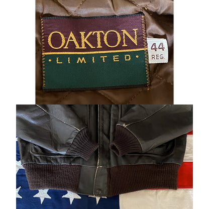 Vintage Aviator Leather Bomber Flight Jacket - Size 44US Reg (54EU) | Classic Style-AJ357 Studio