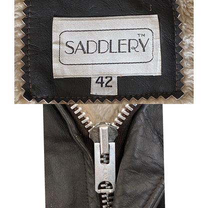 Vintage Leather Bomber Flight Jacket – Size 42US / 52EU – Featuring a Talon zipper-AJ357 Studio