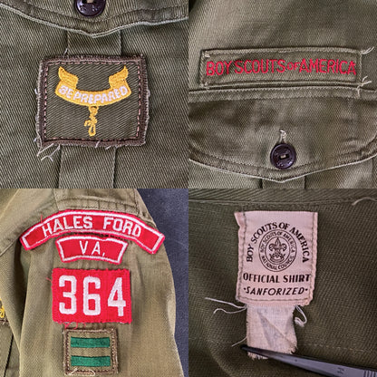 Vintage 60s Boy Scouts of America Shirt – 100% Cotton Work Shirt Made in USA – Size Medium