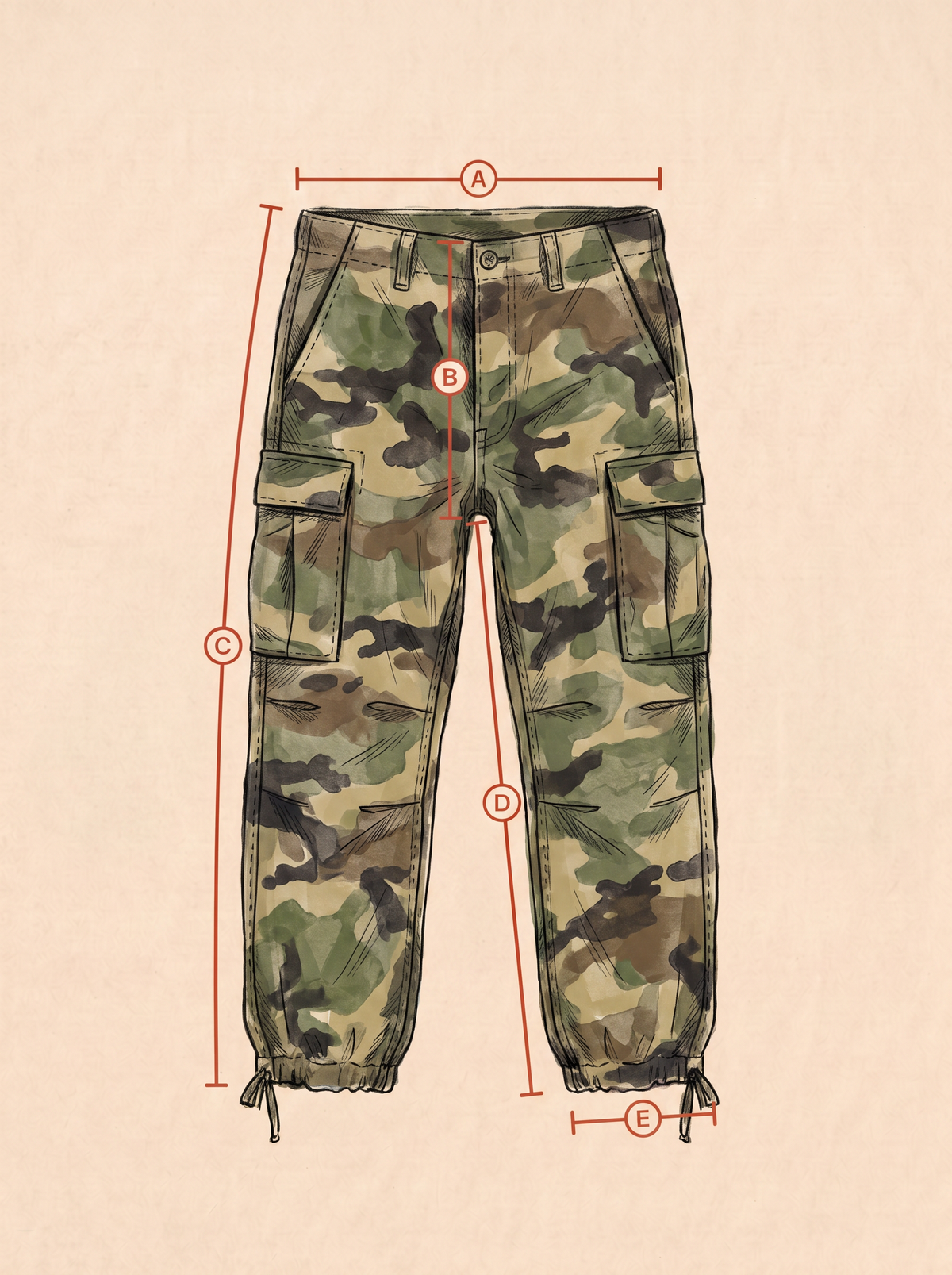 Med Short . Authentic US Army 1970 Vietnam war era camouflage jungle pants.