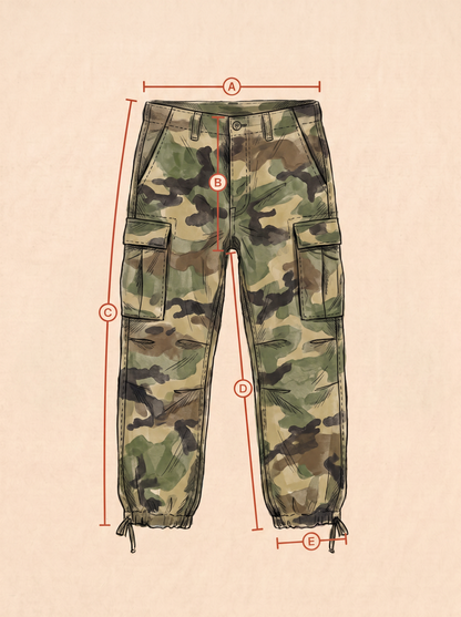 Med Short . Authentic US Army 1970 Vietnam war era camouflage jungle pants.