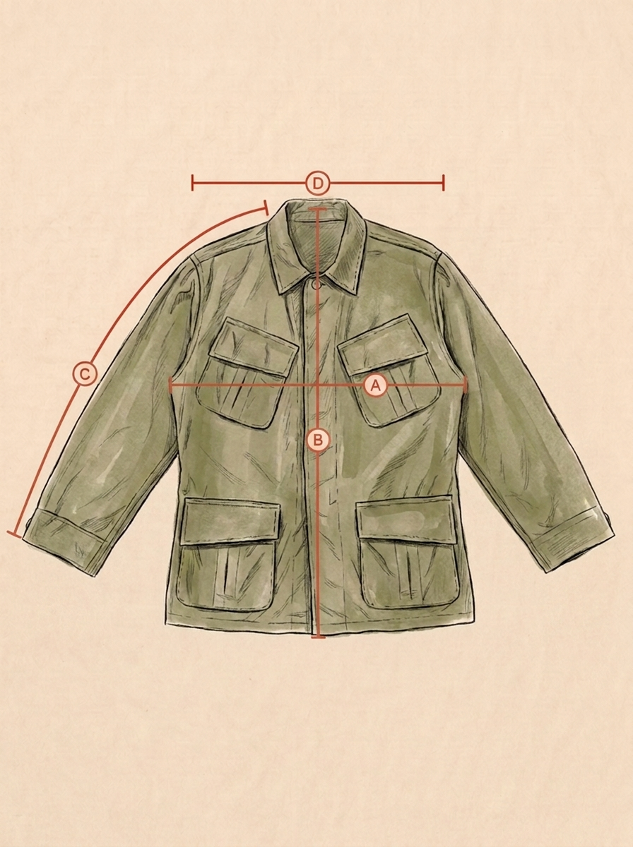 Size Large Reg. 2nd second pattern 1965 jungle jacket Vietnam war era