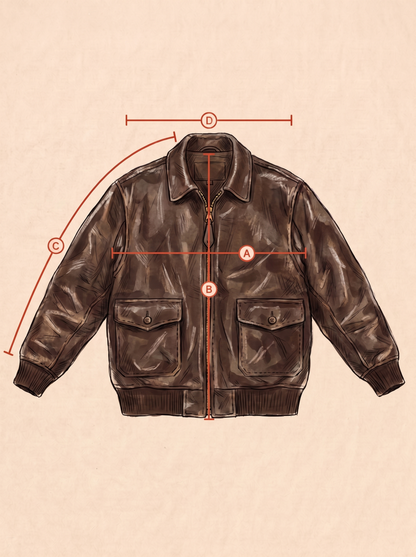 Willis & Geiger Type A-2 Leather Flight Jacket - USA Made - Dark Brown - Size 48T (Tall)