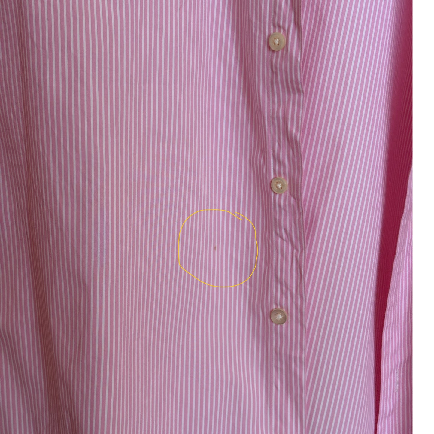Ralph Lauren Classic Fit Shirt 16.5/35 Pink White Stripe Cotton Made in Philippines