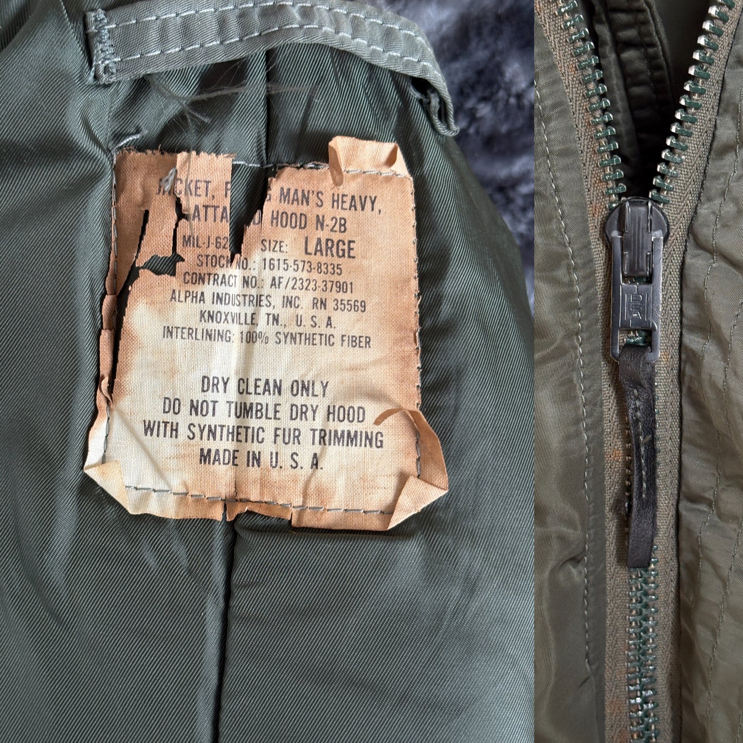 Vintage N-2B Flight Jacket Alpha Industries | Extreme Cold Weather Flyer Coat-AJ357 Studio