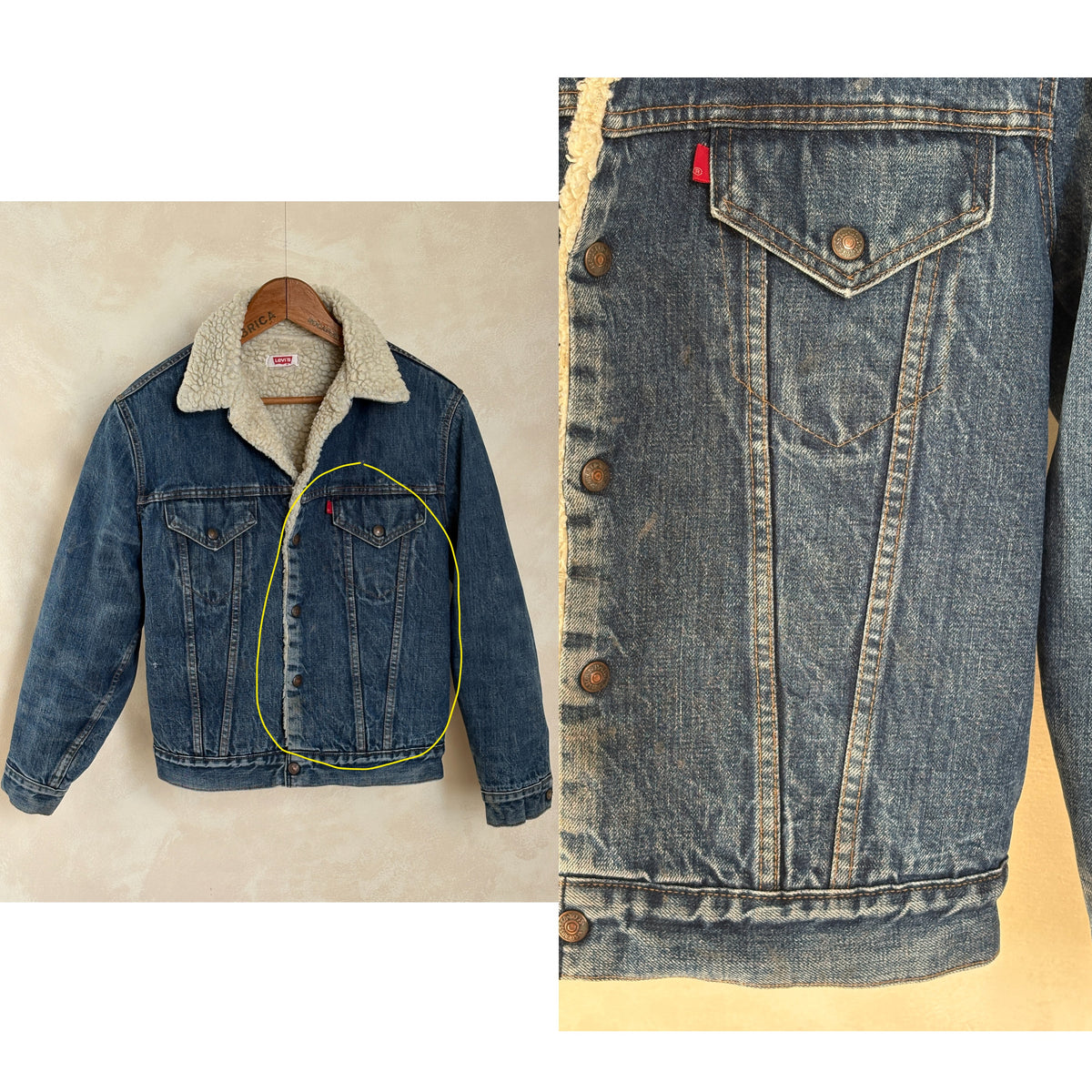 Size 38US / 48EU. 2 pockets Vintage 70s Levis fleece Jacket Made in USA-AJ357 Studio