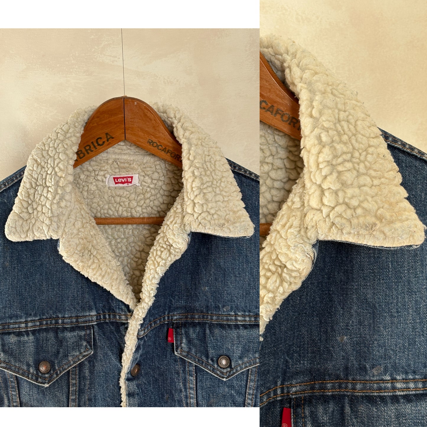 Size 38US / 48EU. 2 pockets Vintage 70s Levis fleece Jacket Made in USA-AJ357 Studio