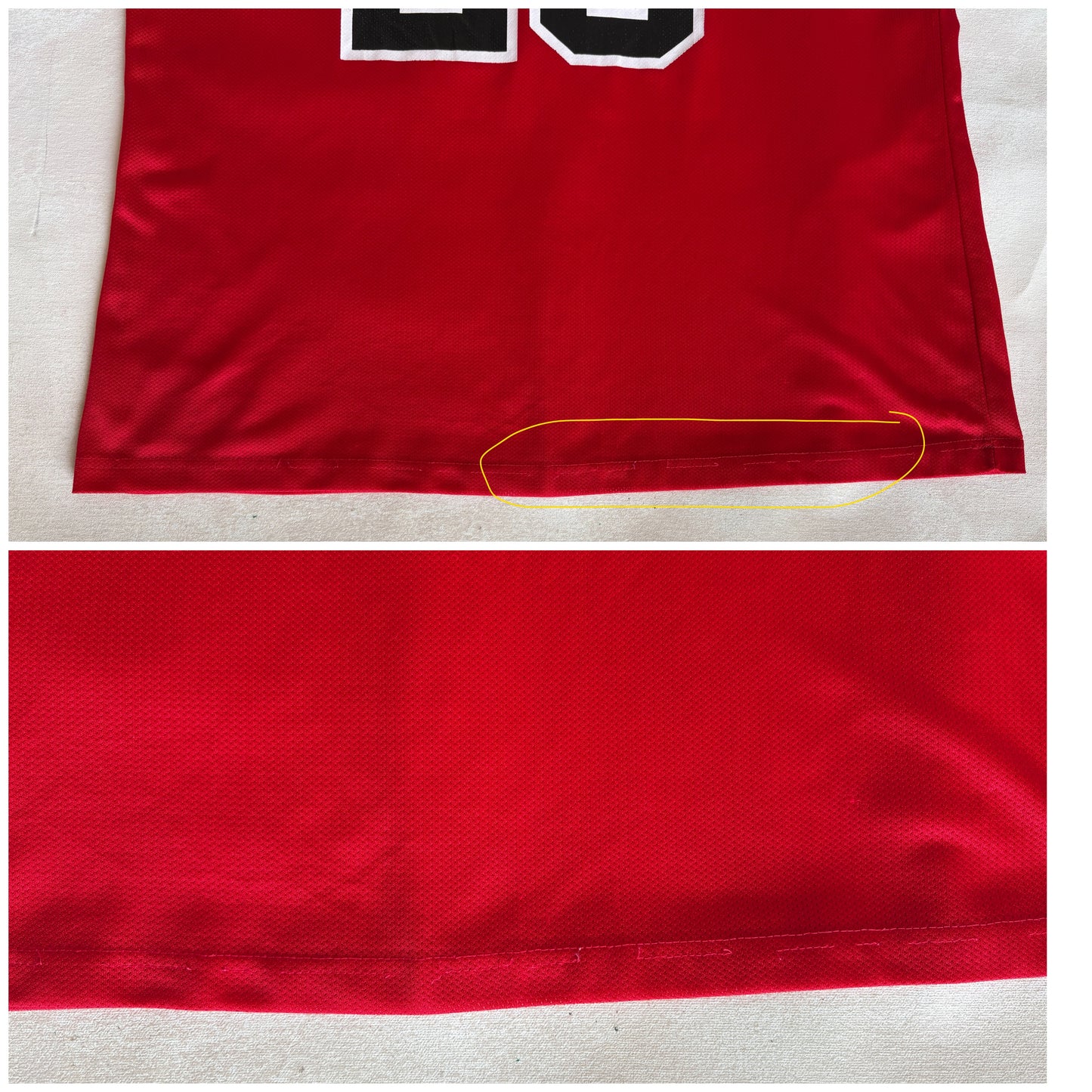 Champion Chicago Bulls Michael Jordan #23 Jersey Size 48 Red Mesh 90s NBA Road Jersey