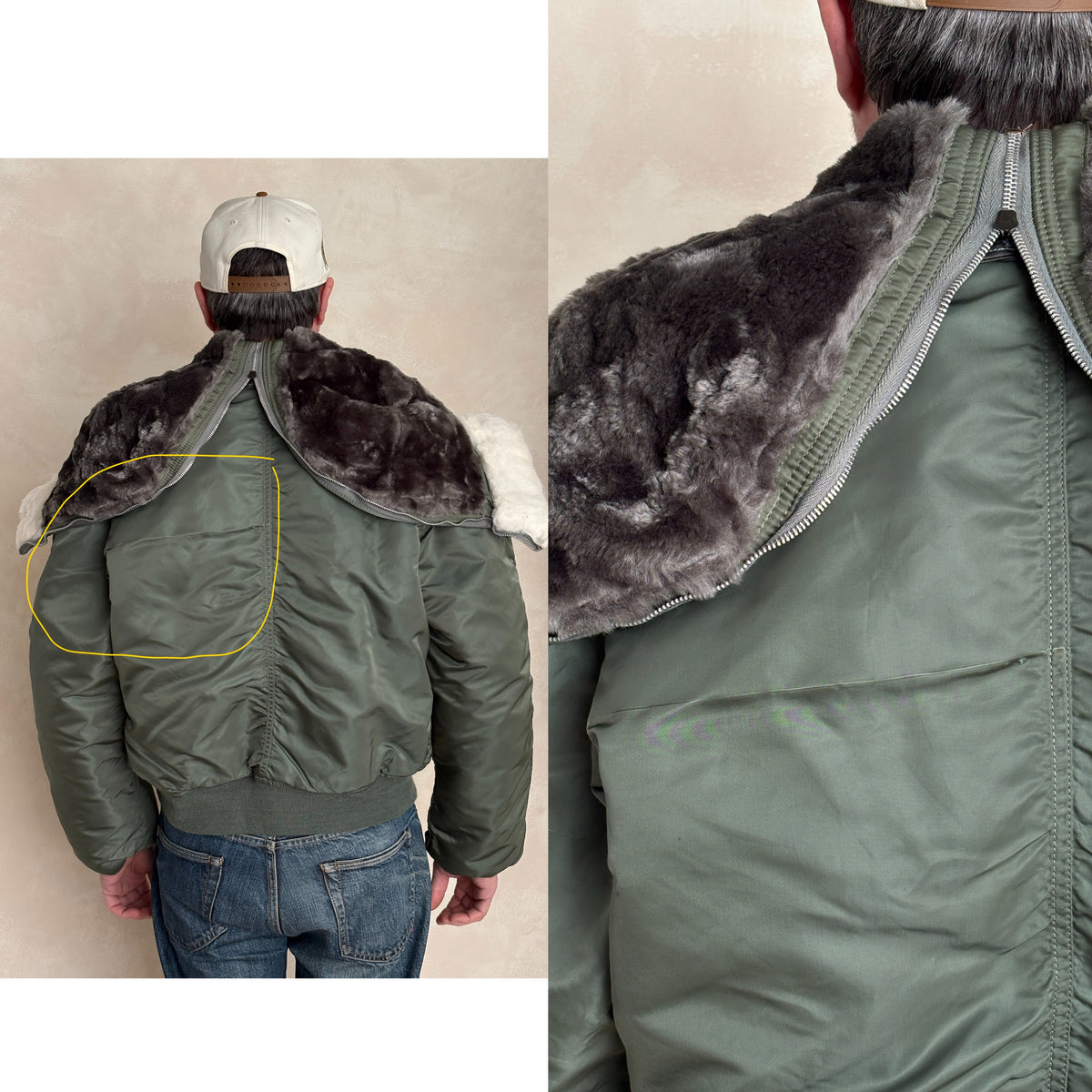 XL. Alpha industries N-2B Flight Jacket – Vintage Extreme Cold Weather Flyer Coat. Made in USA-AJ357 Studio