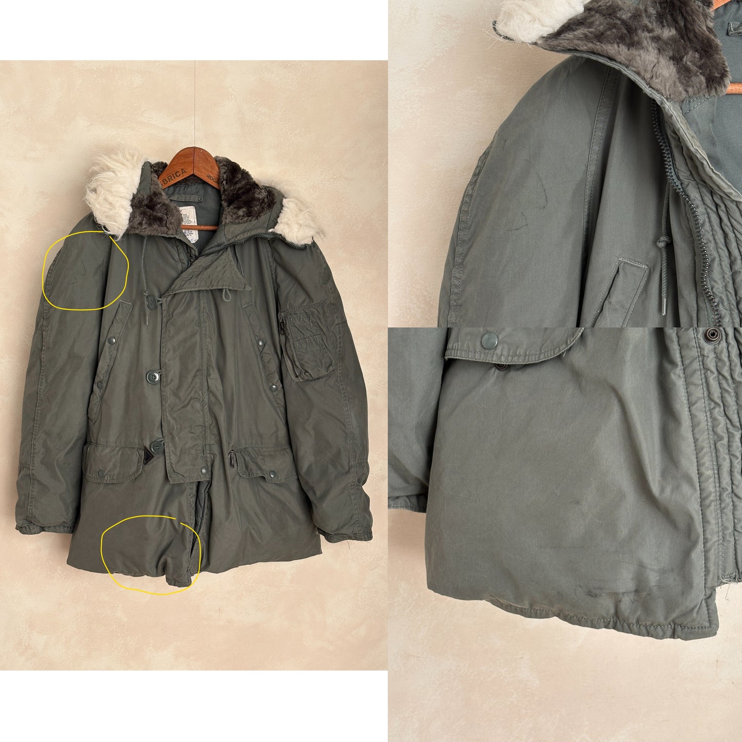 Authentic US Air Force N-3B Flight Jacket Parka — Extreme Cold Weather — Size Medium-AJ357 Studio-AJ357 Studio