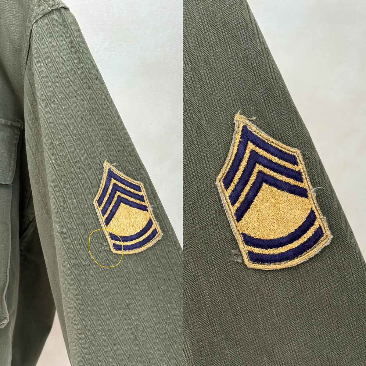 Vintage WW2 US Army 2nd Pattern HBT 13 Stars Button Combat Shirt/Jacket-AJ357 Studio