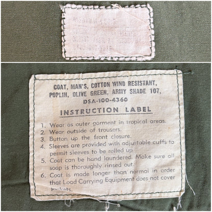 Med Long. Authentic 26th Infantry Division -Yankee Division- 1966 US Army Vintage Vietnam jungle jacket.