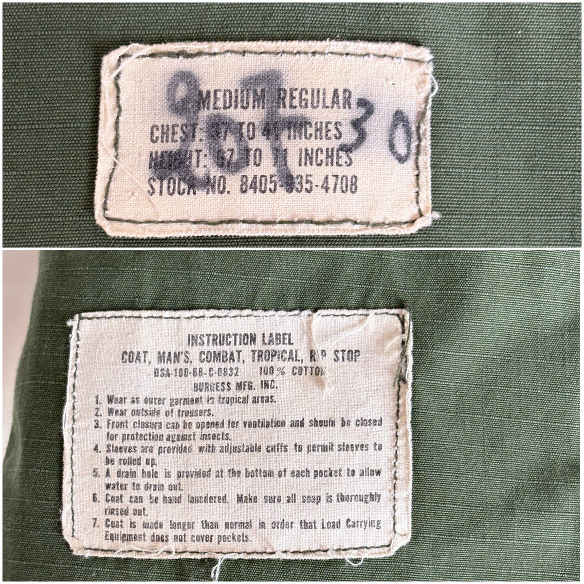 Med Reg. Authentic 1968 U.S Air Force Vintage Vietnam jungle jacket.