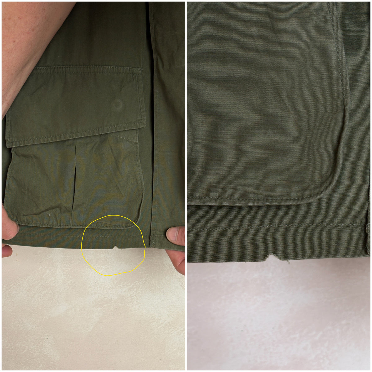Small Reg. Authentic Third Pattern 1966 US Army Vintage Vietnam jungle jacket.