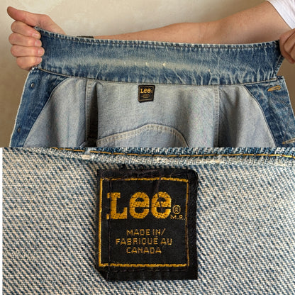 Vintage 80s Lee Denim Jacket 2 Pockets Made in Canada | Size 42US / 52EU