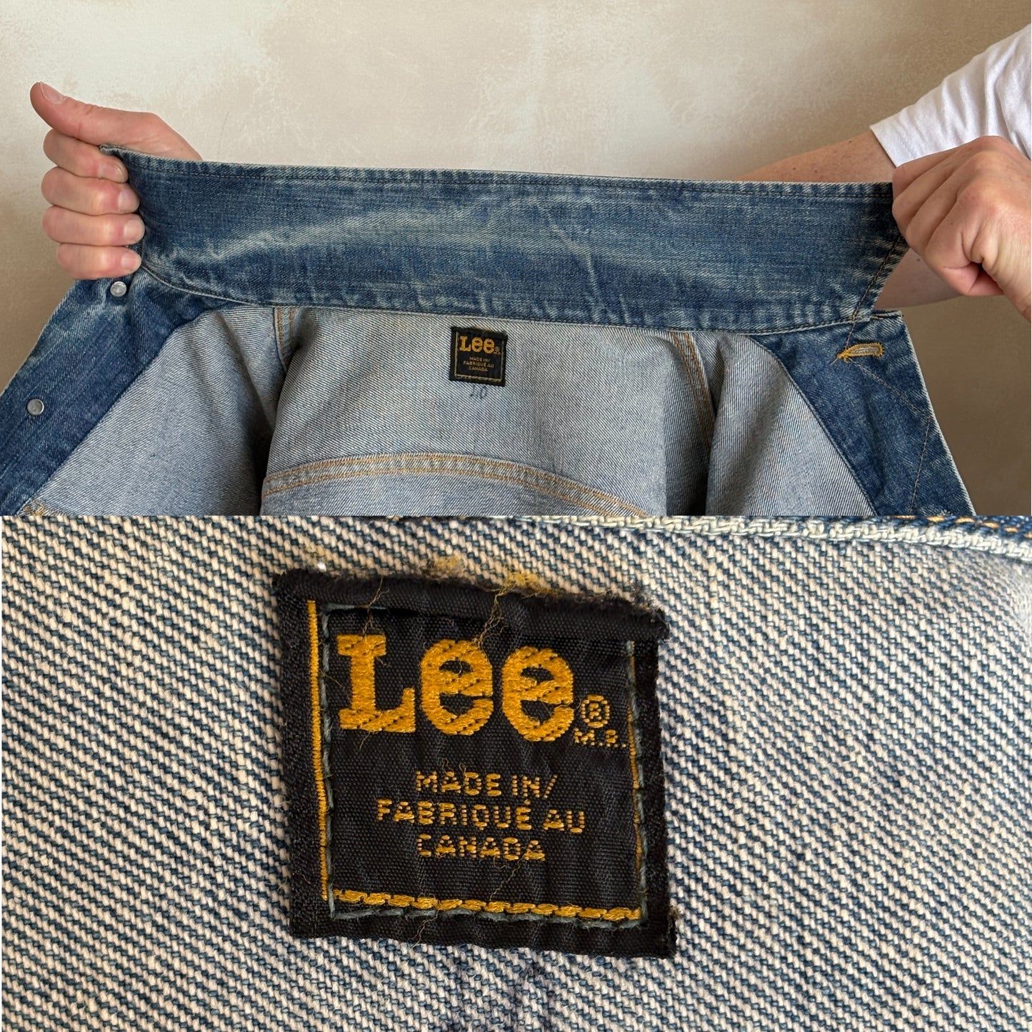 Vintage 80s Lee  Denim Jacket | 2 Pockets | Made in Canada | Size 40US / 50EU