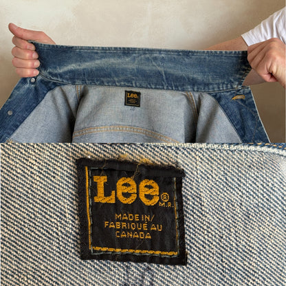 Vintage 80s Lee  Denim Jacket | 2 Pockets | Made in Canada | Size 40US / 50EU