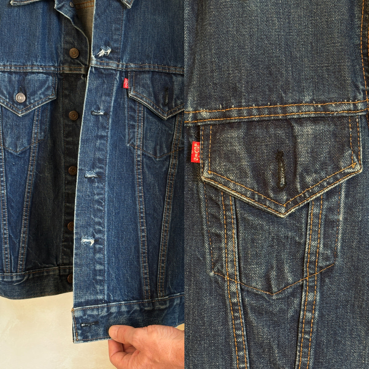 Size 42US / 52EU . Vintage 70s Levis single stitch jacket Made in USA.-AJ357 Studio