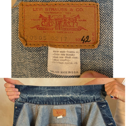 Size 42US / 52EU . Vintage 70s Levi’s Denim Jacket – 2 Pockets – Made in USA-AJ357 Studio