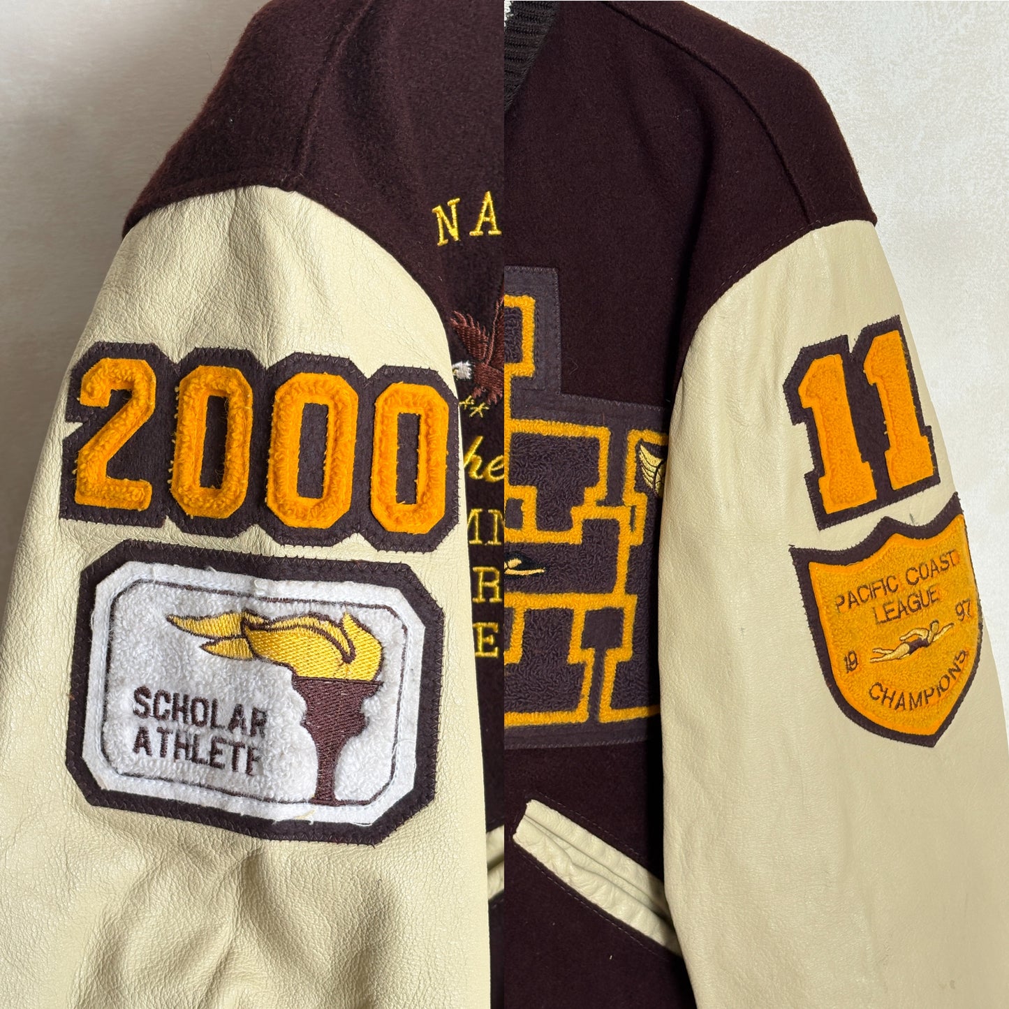 Med. Vintage College Varsity Jacket – Laguna Hills Water Polo Academic . Made in USA-AJ357 Studio-AJ357 Studio