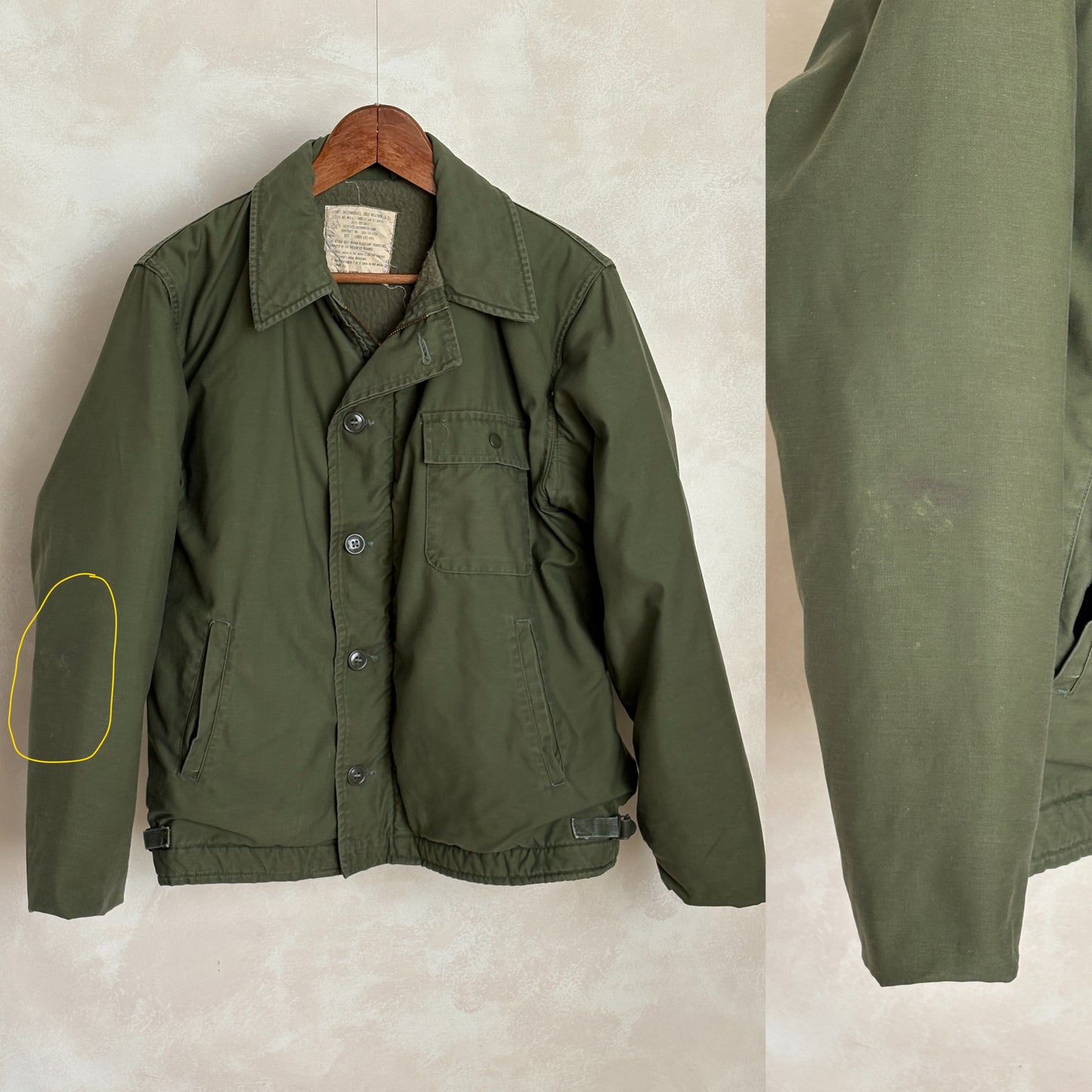 Size L. Vintage 1966 US Navy A-2 Deck Jacket . Military-AJ357 Studio-AJ357 Studio