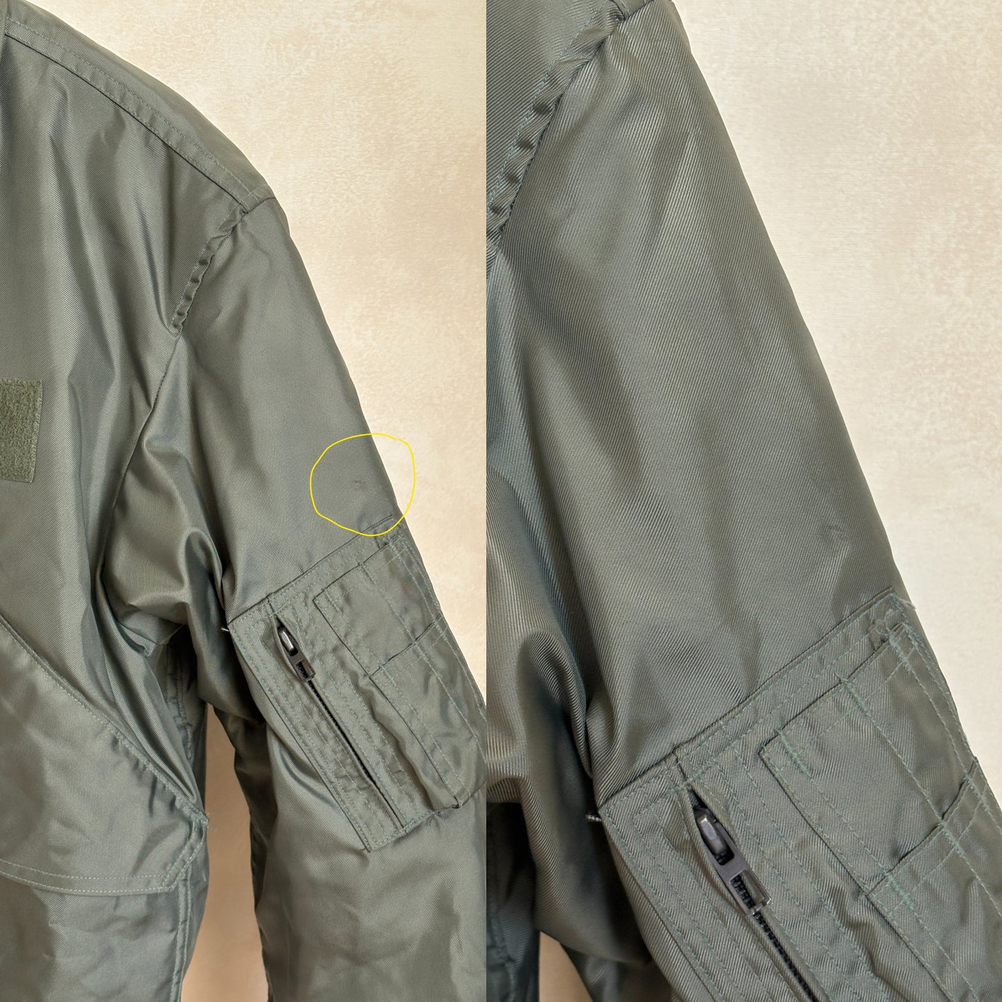 Authentic Vintage CWU-45/P Flight Jacket - 100% Aramid Fire Resistant - Size Large