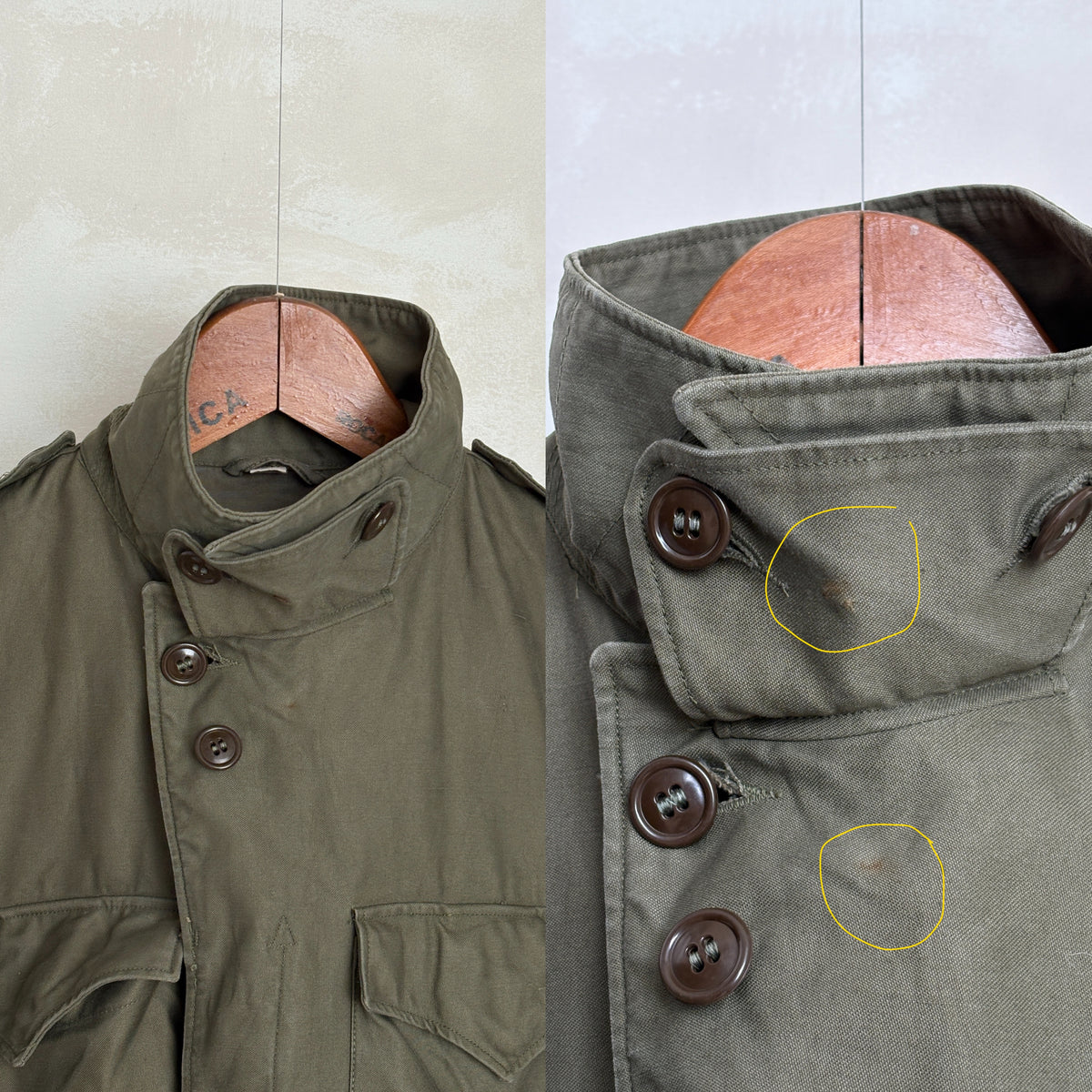 38 Reg Authentic US Army M-43 Field Jacket – OG-107 – Vintage Military Issue Made USA-AJ357 Studio