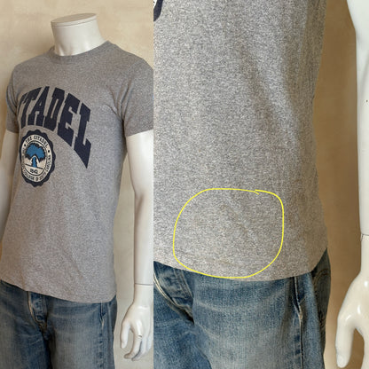 Vintage 80s Citadel tee – classic military college style from South Carolina’s iconic institution. Small-AJ357 Studio